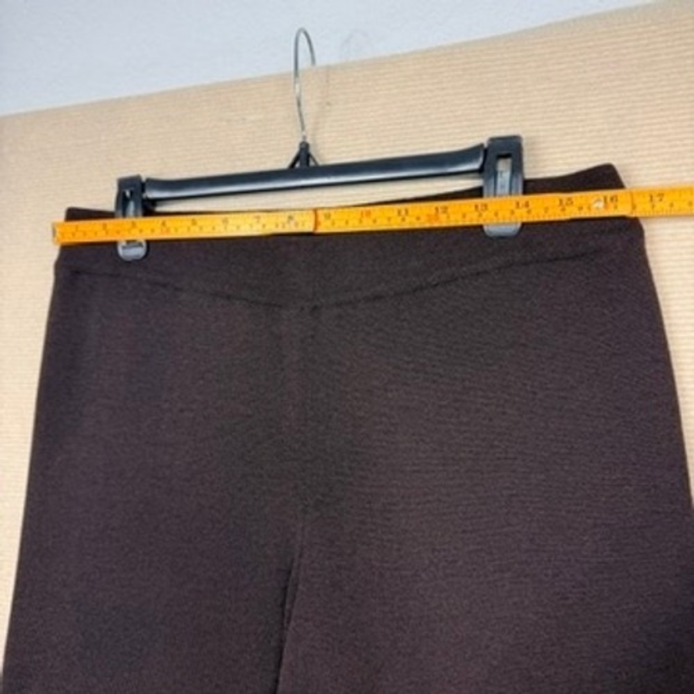 Eileen Fisher Knit Straight Leg Pants Brown Elastic Waist Luxury Workwear